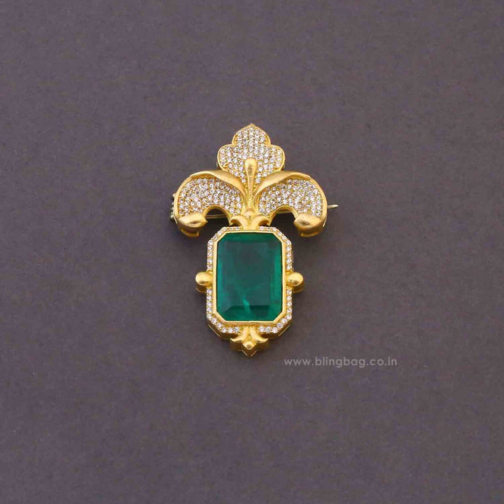 Emerald Honey Comb Brooch
