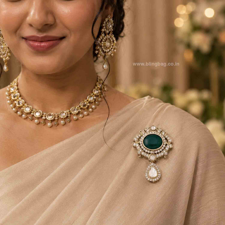 Emerald Imperial Tear Brooch