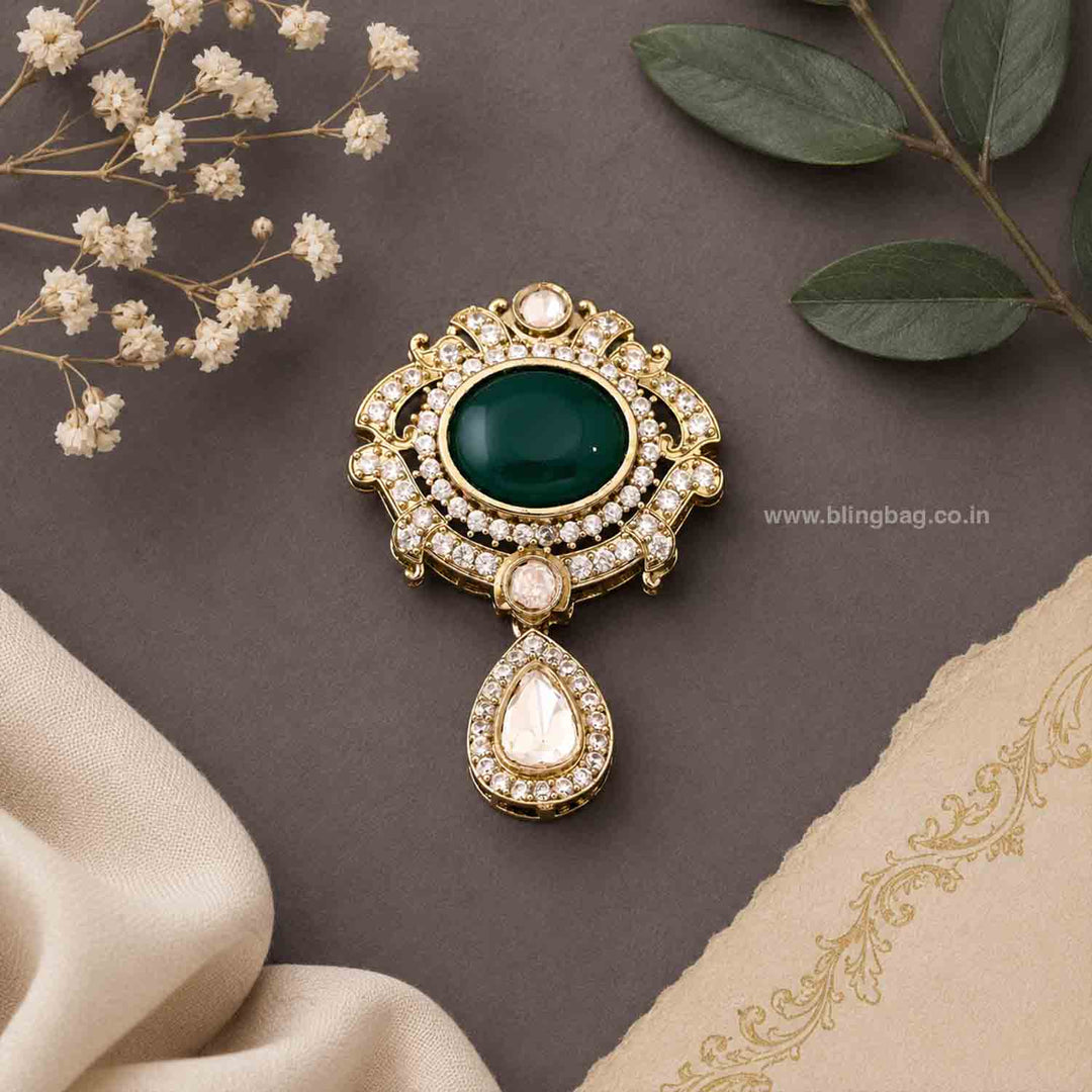 Emerald Imperial Tear Brooch