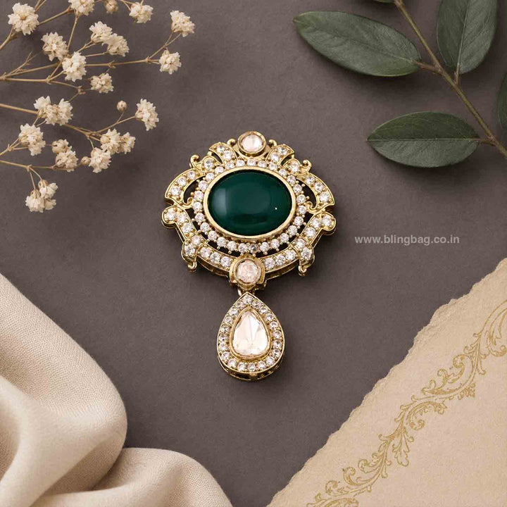 Emerald Imperial Tear Brooch