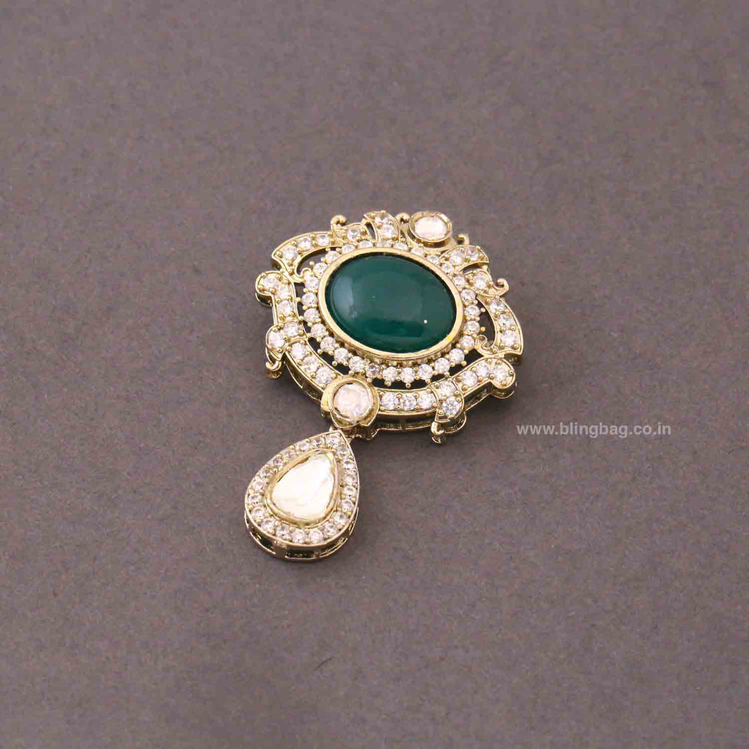 Emerald Imperial Tear Brooch