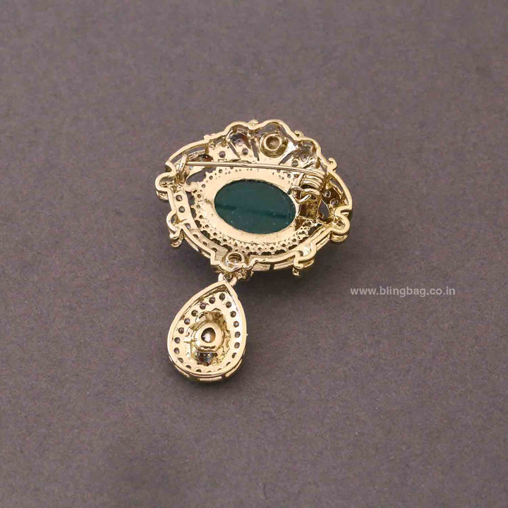Emerald Imperial Tear Brooch
