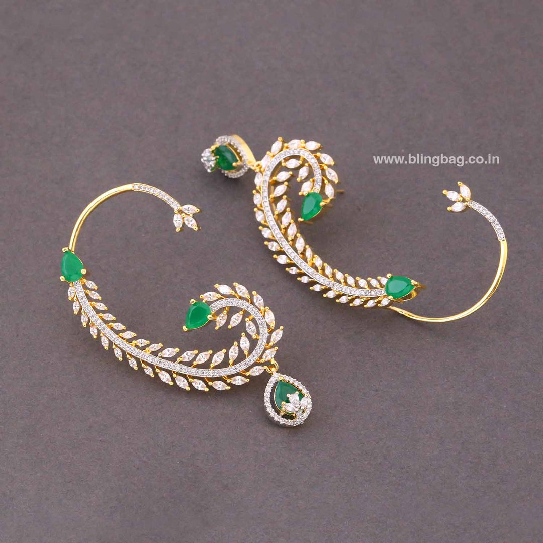 Emerald Lrisse Zirconia Ear Cuff Earrings