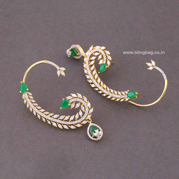 Emerald Lrisse Zirconia Ear Cuff Earrings
