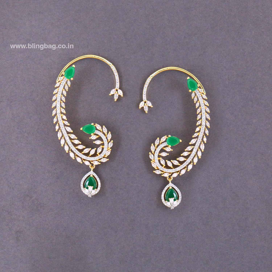 Emerald Lrisse Zirconia Ear Cuff Earrings