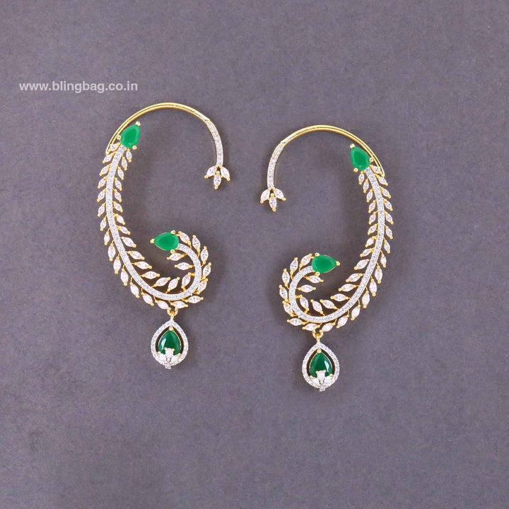 Emerald Lrisse Zirconia Ear Cuff Earrings