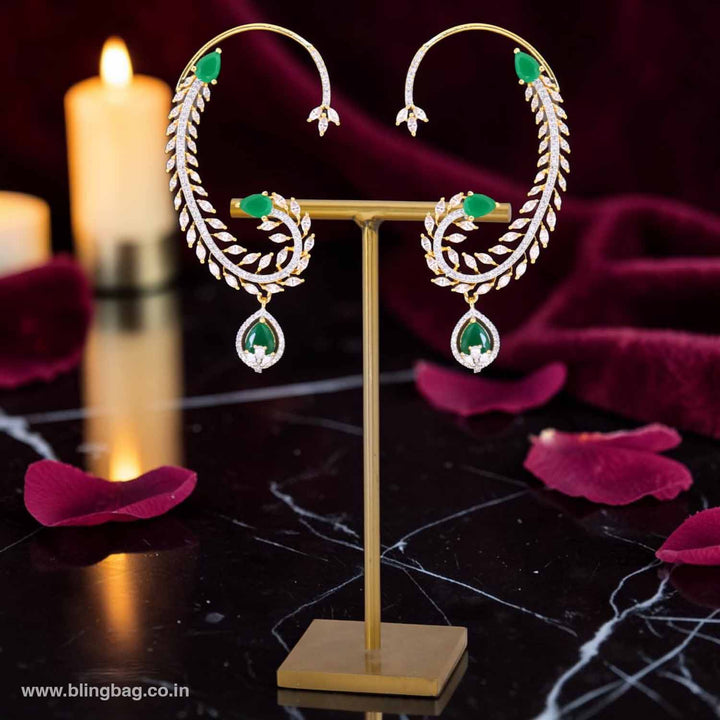 Emerald Lrisse Zirconia Ear Cuff Earrings