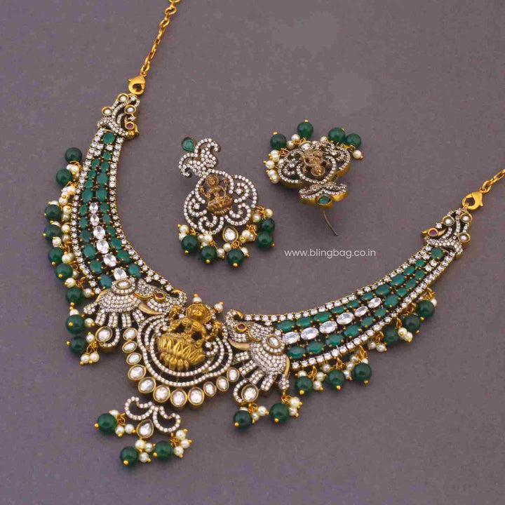 Emerald Maheshwaritaa Temple Jewellery Set - New Arrival