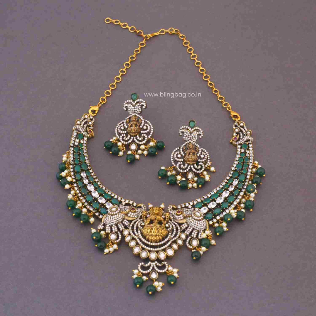 Emerald Maheshwaritaa Temple Jewellery Set - New Arrival