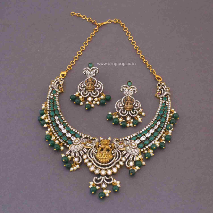 Emerald Maheshwaritaa Temple Jewellery Set - New Arrival