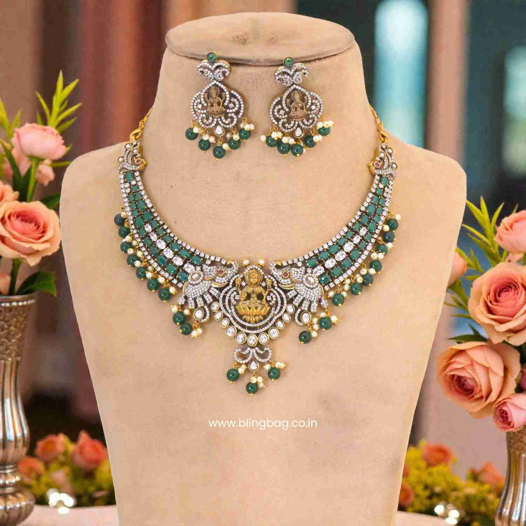Emerald Maheshwaritaa Temple Jewellery Set - New Arrival
