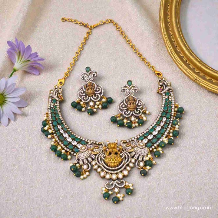 Emerald Maheshwaritaa Temple Jewellery Set - New Arrival
