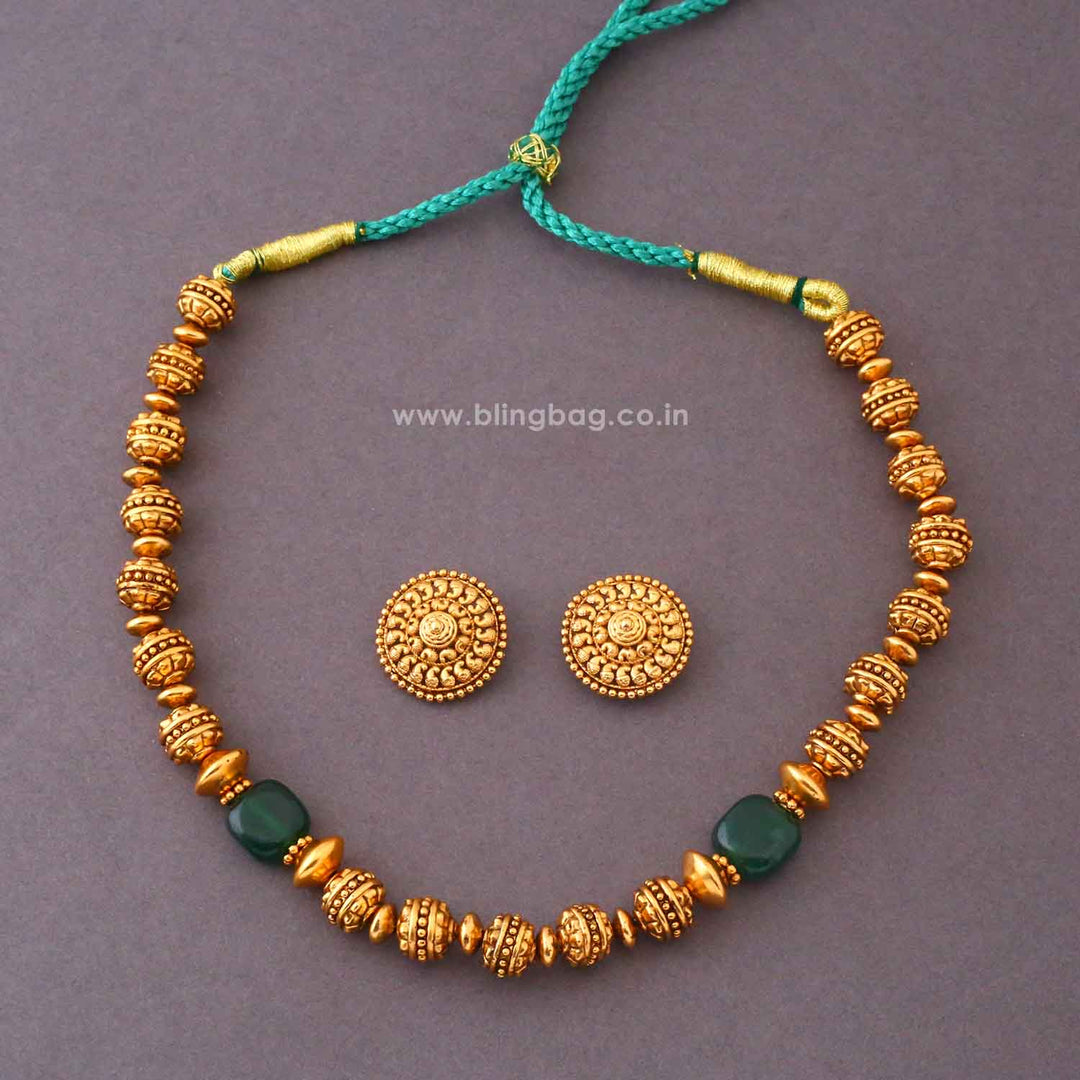 Emerald Nainaara Antique Jewellery Set- New Arrival