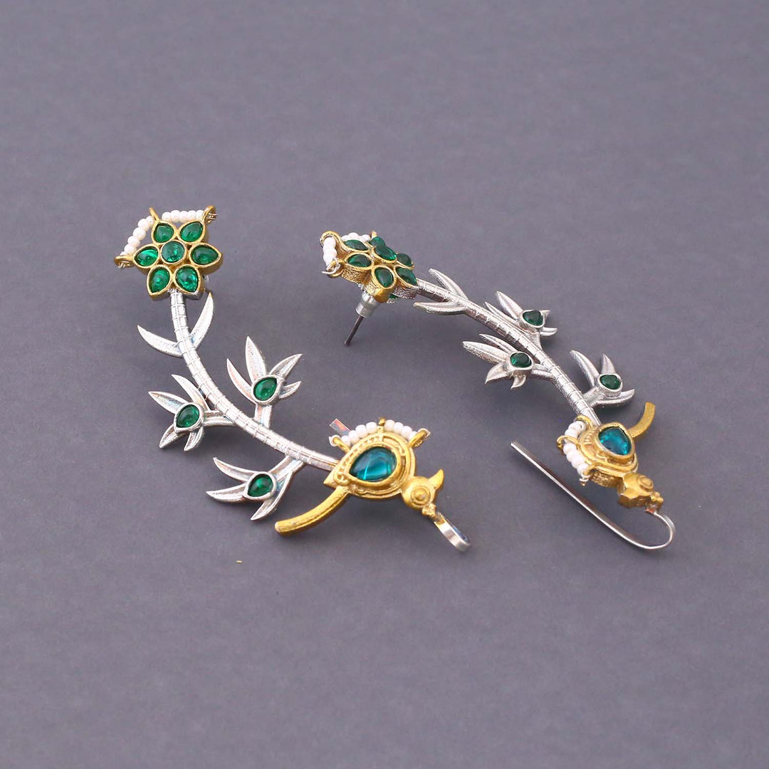 Emerald Nanoie Oxidised Studs