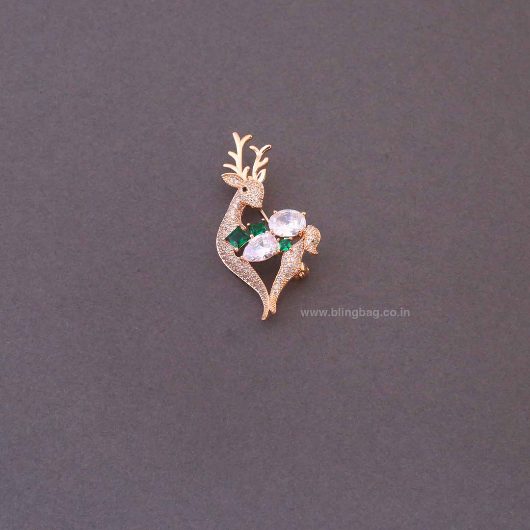 Emerald Pave deer Brooch