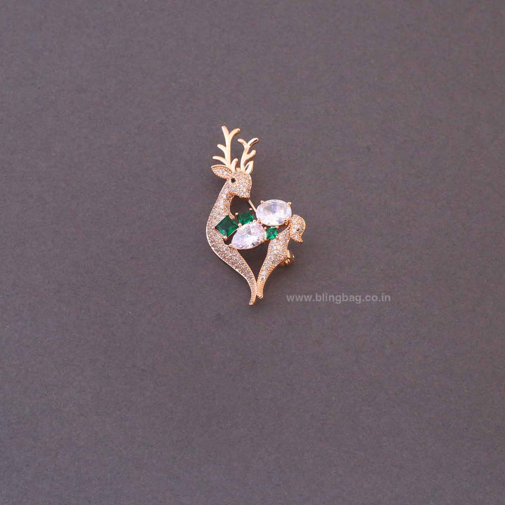 Emerald Pave deer Brooch