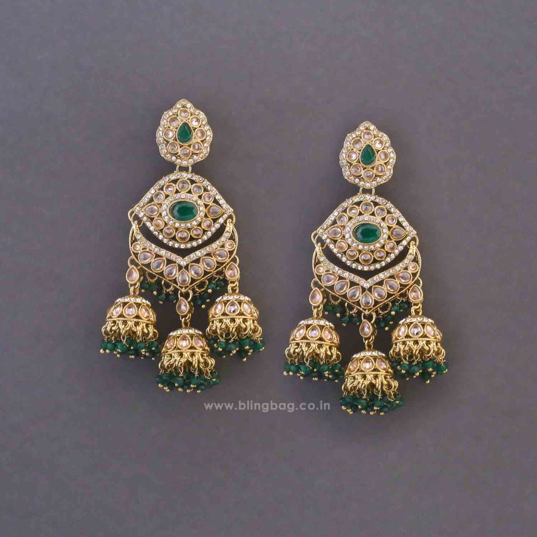 Emerald Pranjal Jhumkis