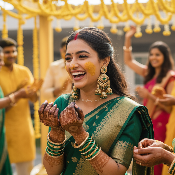 Emerald Pranjal Jhumkis