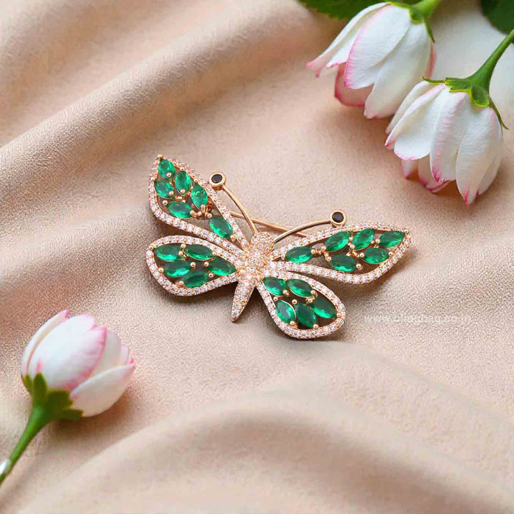 Emerald Prism Butterfly Brooch