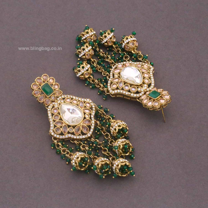 Emerald Priyanka Jhumkis