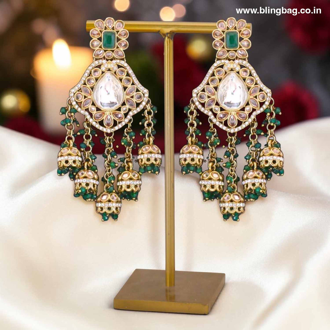 Emerald Priyanka Jhumkis