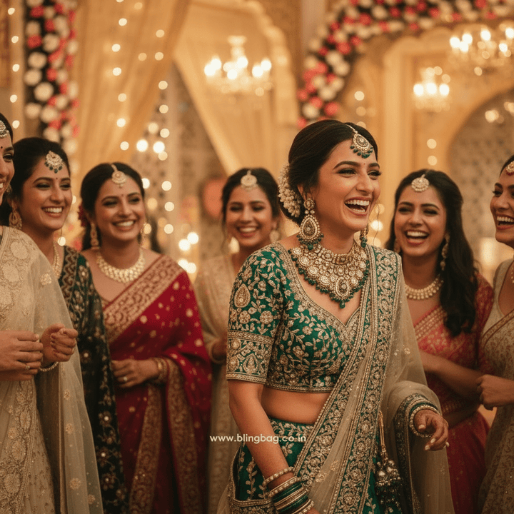 Emerald Roshnika Kundan Jewellery Set