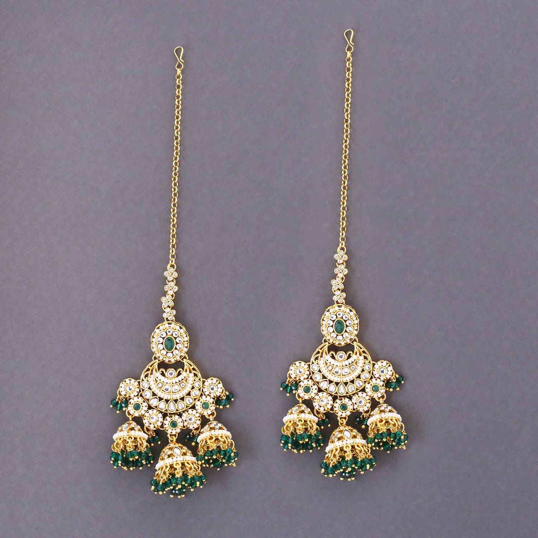 Emerald Ruvina  Kundan Bridal Jewellery Set