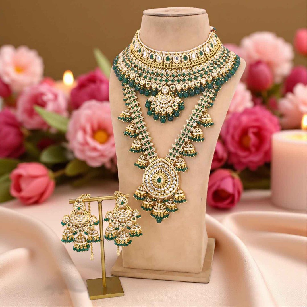 Emerald Ruvina  Kundan Bridal Jewellery Set