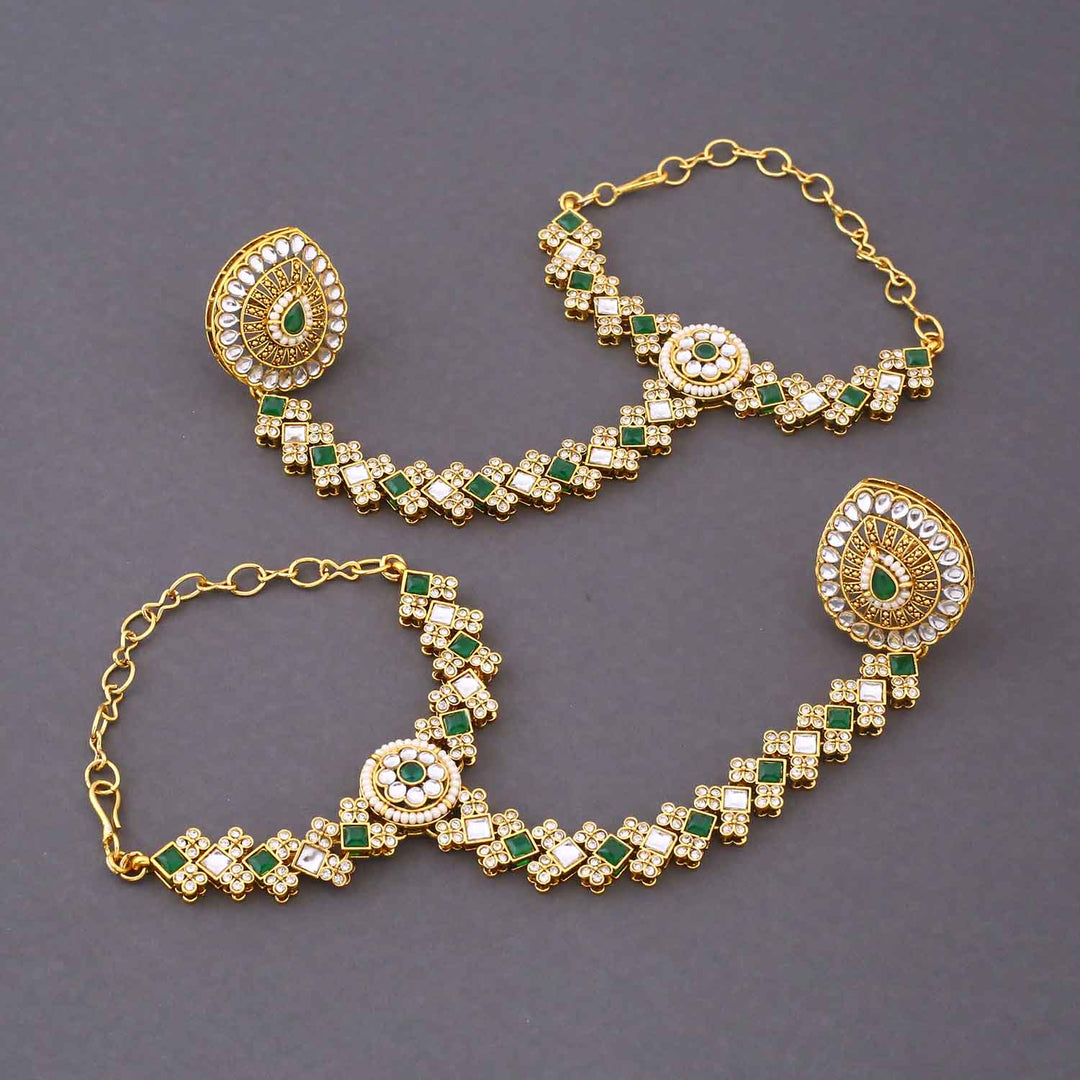 Emerald Ruvina  Kundan Bridal Jewellery Set