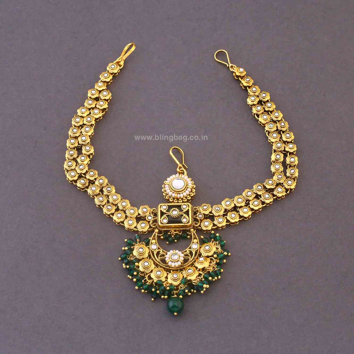 Emerald Sannidhi Kundan Bridal Jewellery Set
