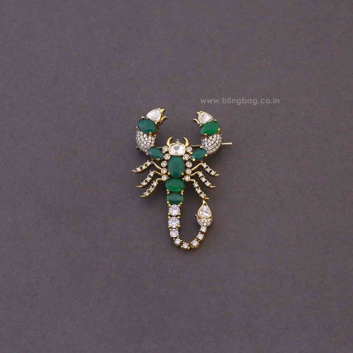 Emerald Scorpion Brooch