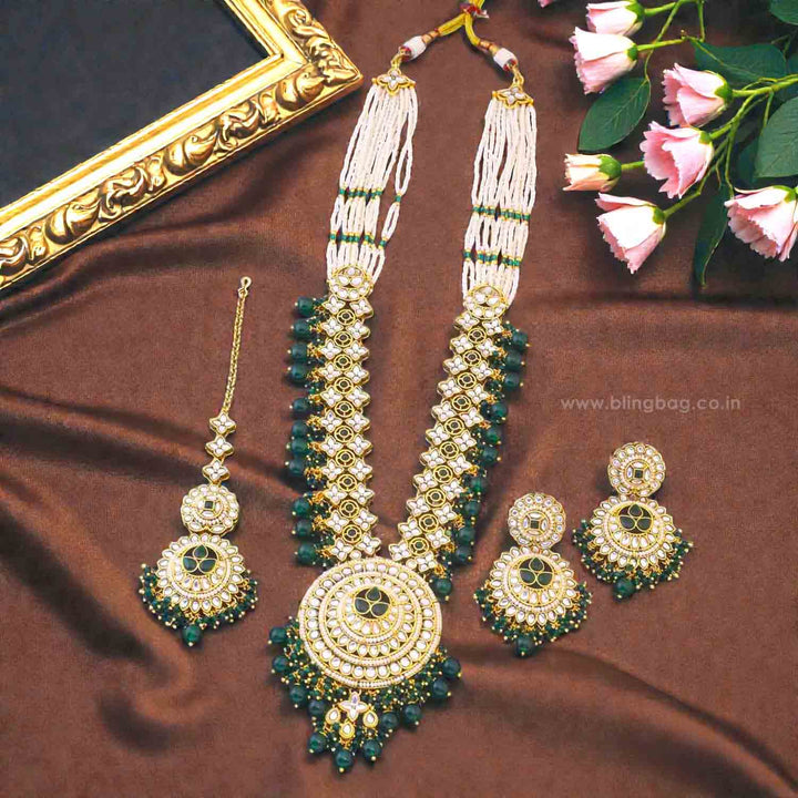Emerald Seema Kundan Jewellery Set