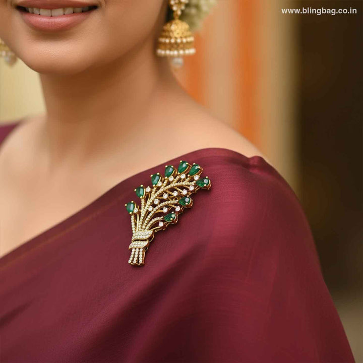 Emerald Shahi Hariyali Brooch