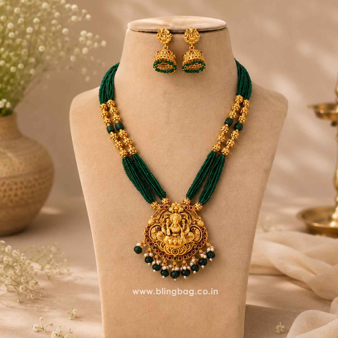 Emerald Shubhangi Temple Jewellery Set - New Arrival