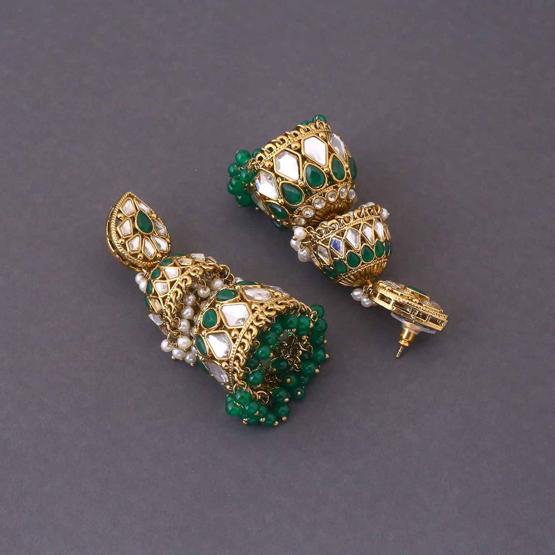 Emerald Sreesha Jhumkis