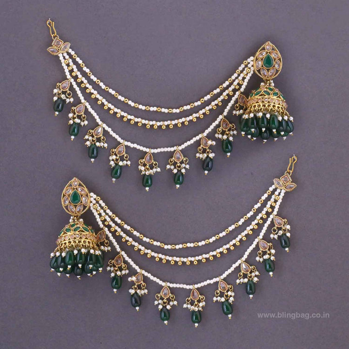 Emerald Sumitra Sahara Jhumkis
