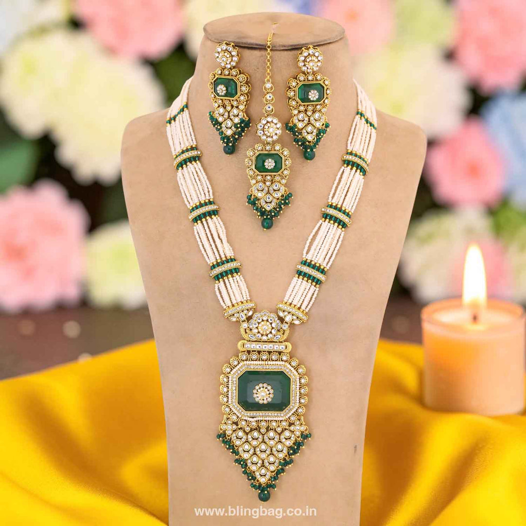 Emerald Suruchi Kundan Jewellery Set