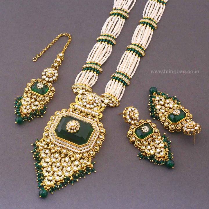 Emerald Suruchi Kundan Jewellery Set