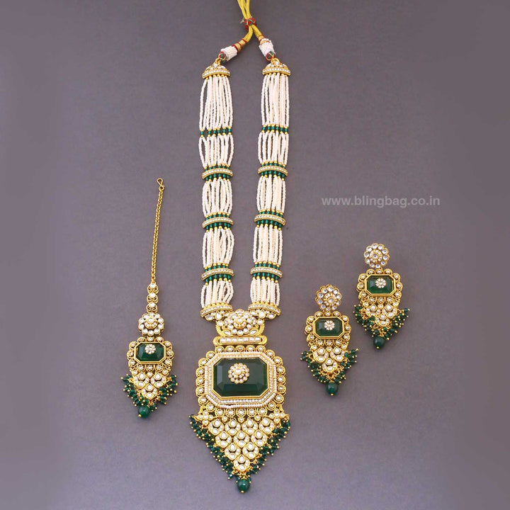 Emerald Suruchi Kundan Jewellery Set