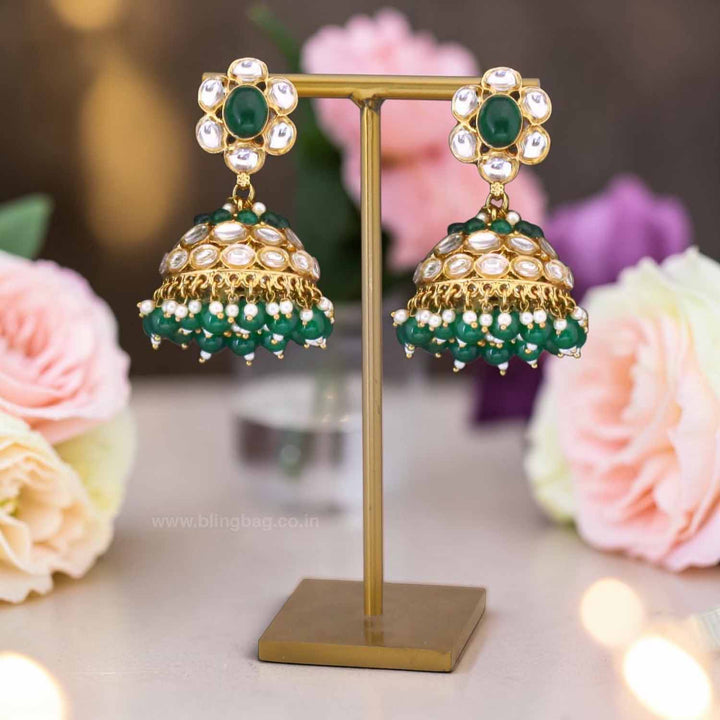 Emerald Suweta Jhumkis