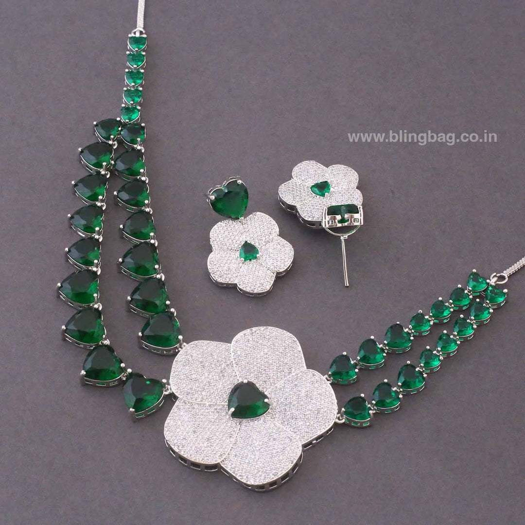 Emerald Tajmeen Zirconia Jewellery Set- New Arrivals
