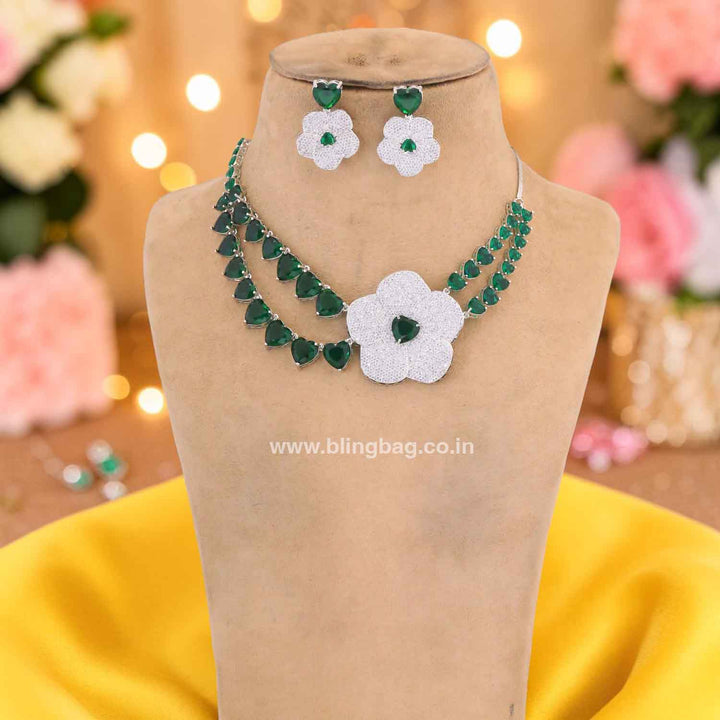 Emerald Tajmeen Zirconia Jewellery Set- New Arrivals