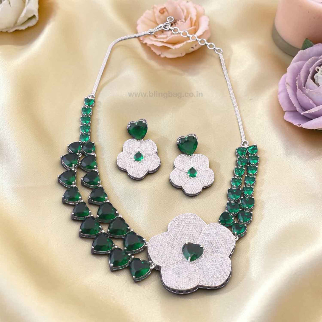 Emerald Tajmeen Zirconia Jewellery Set- New Arrivals