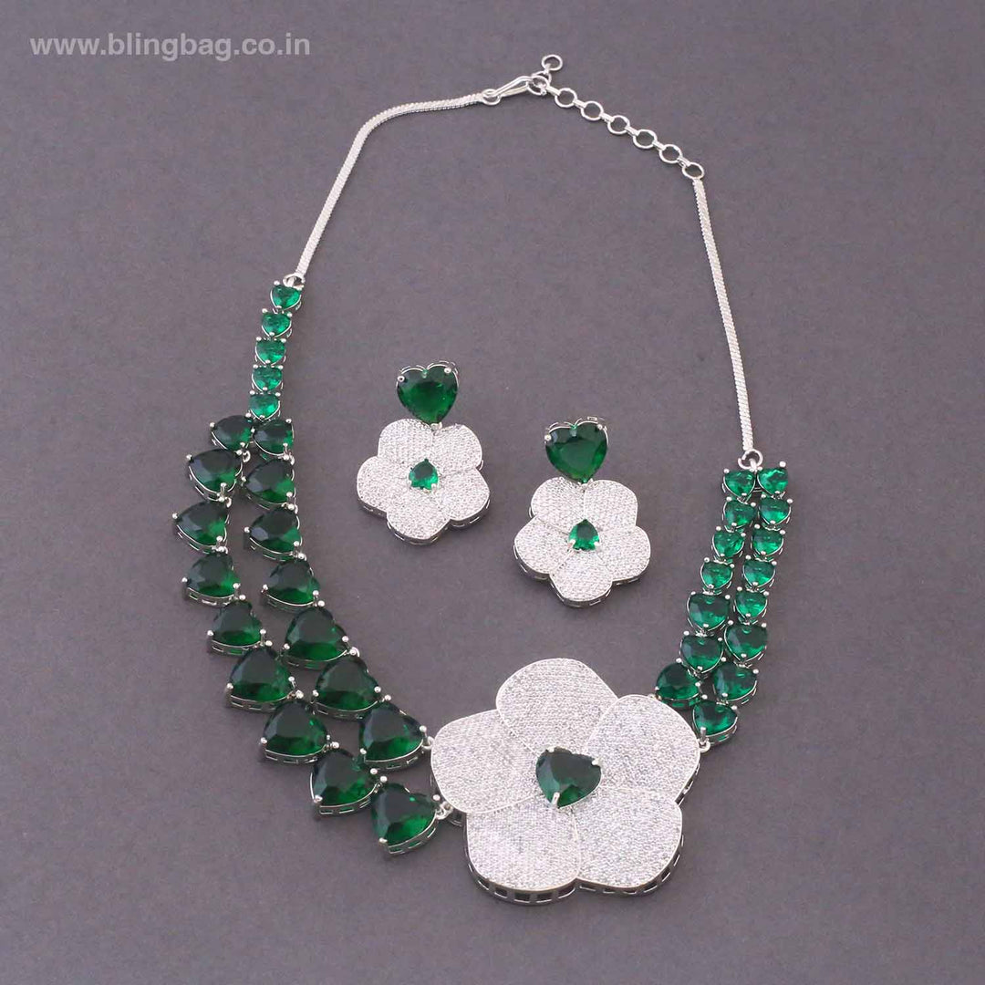 Emerald Tajmeen Zirconia Jewellery Set- New Arrivals