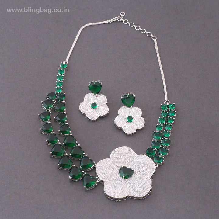 Emerald Tajmeen Zirconia Jewellery Set- New Arrivals