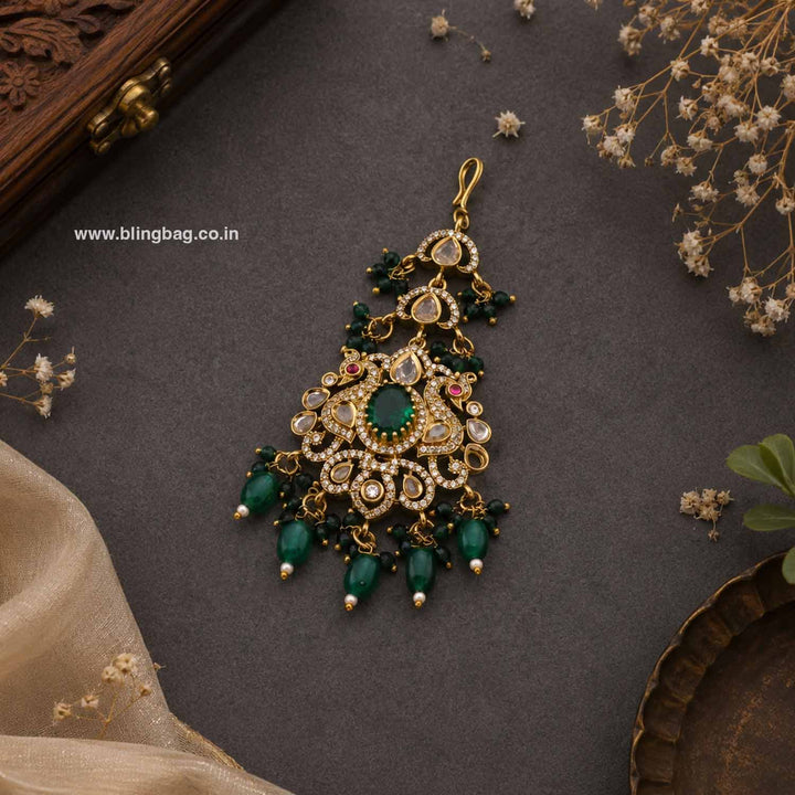 Emerald Tareesha Maang Tikka