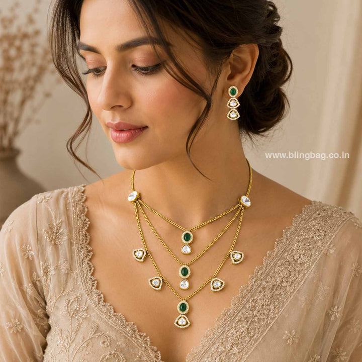 Emerald Thalyn Pendant Set - New Arrival