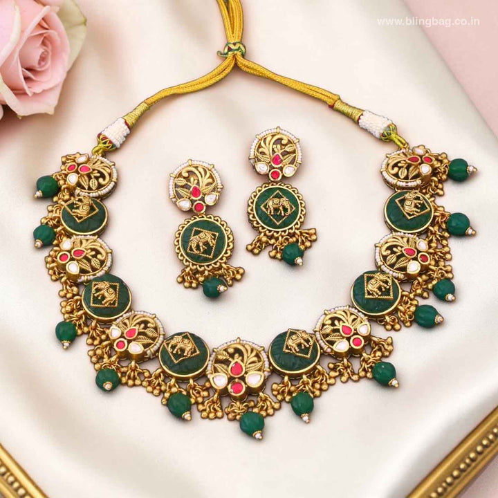Emerald Umitshree Heritage Jewellery Set
