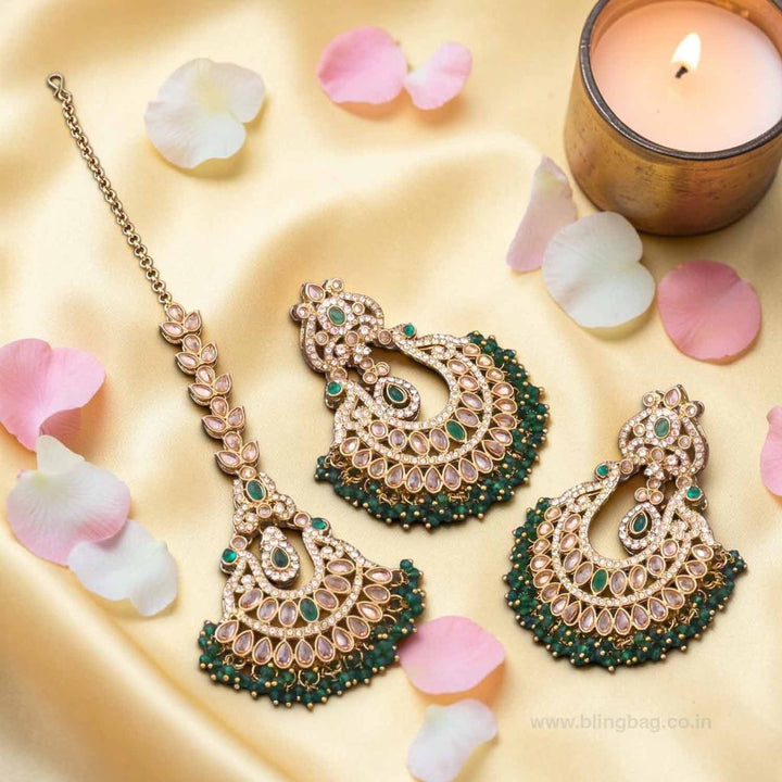 Emerald Umyati Maang Tikka
