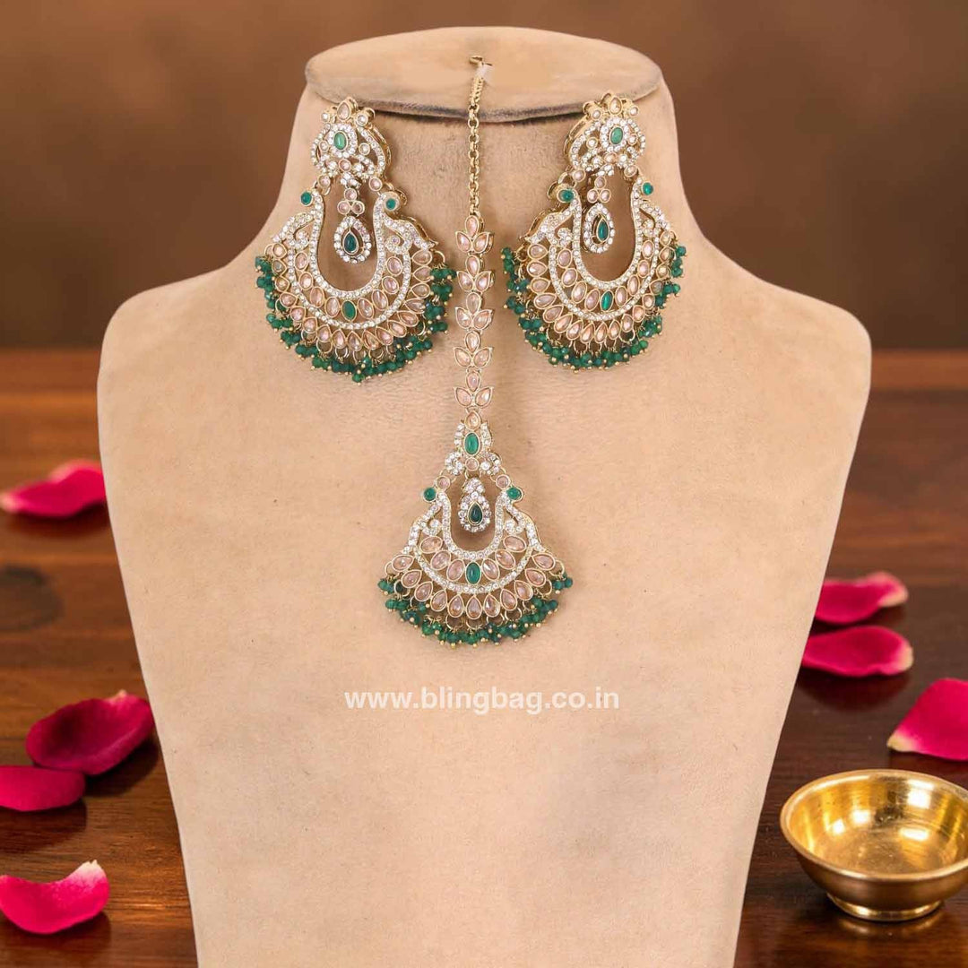 Emerald Umyati Maang Tikka
